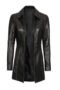 Classic Black 3/4 Length Leather Coat for Women